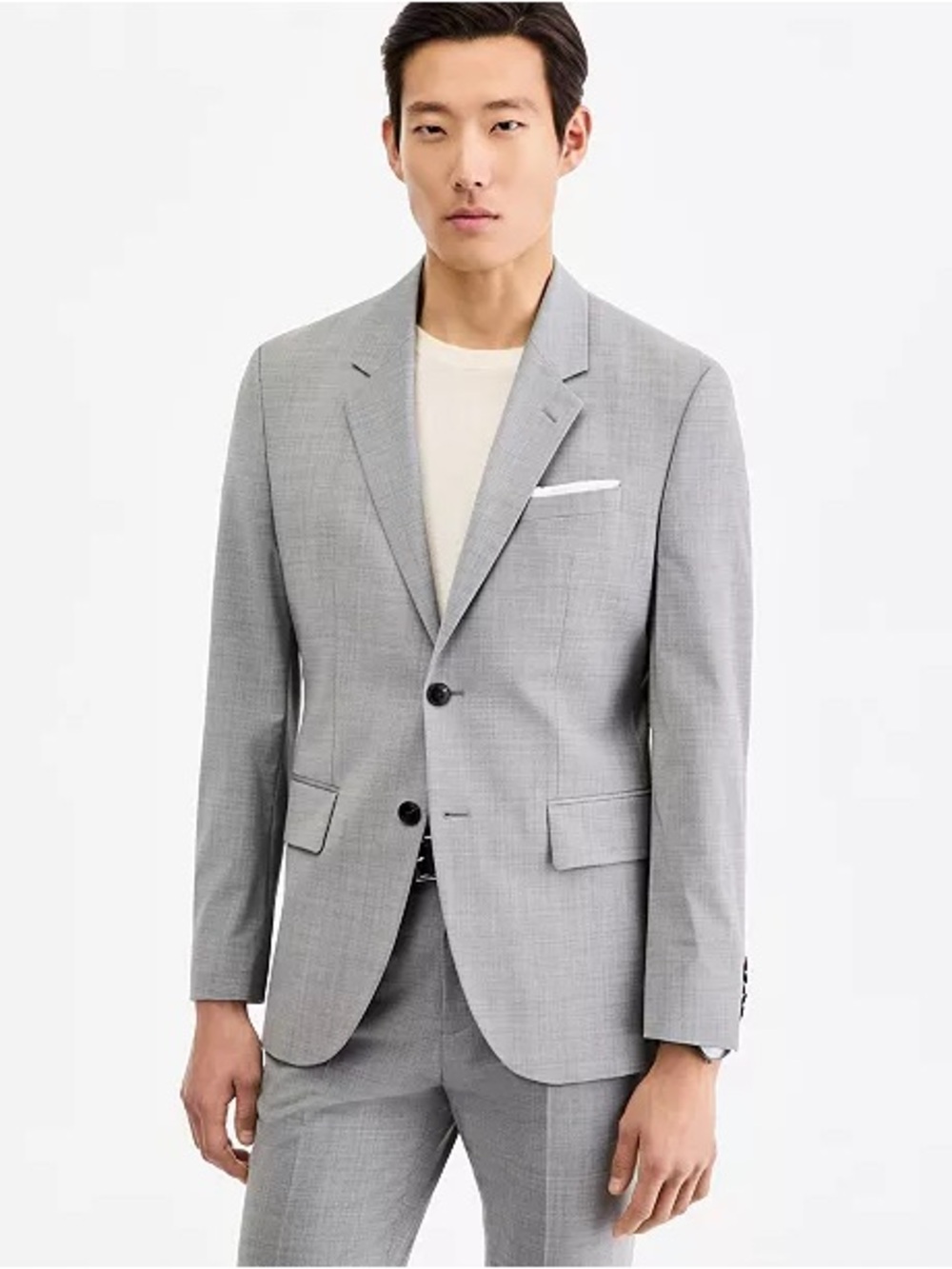 Boss Hugo Boss Light Gray 2 Button Suit Jacket Slim Fit 42R Otso Simo Blazer